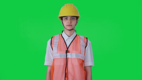 Indian-female-architect-staring-to-the-camera-Green-screen