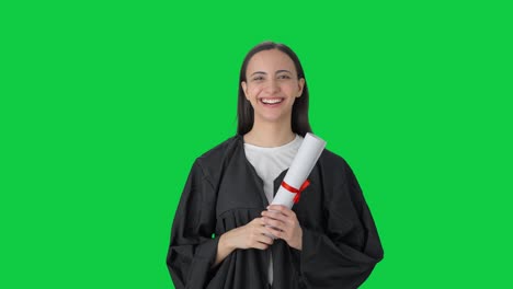 Indian-college-girl-completes-her-graduation-Green-screen