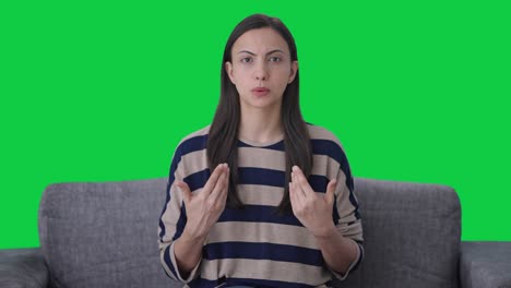 Indian-girl-talking-to-the-camera-Green-screen
