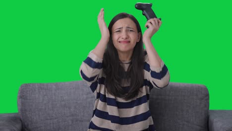 Sad-Indian-girl-losses-a-video-game-Green-screen