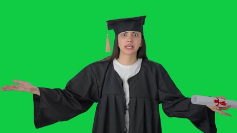 Angry-Indian-college-graduate-girl-complaining-and-shouting-Green-screen