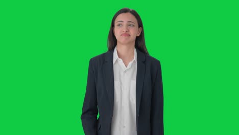 Confused-Indian-female-manager-asking-What-Green-screen