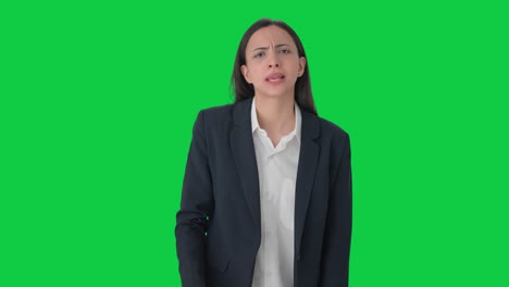 Angry-Indian-female-manager-shouting-to-the-camera-Green-screen