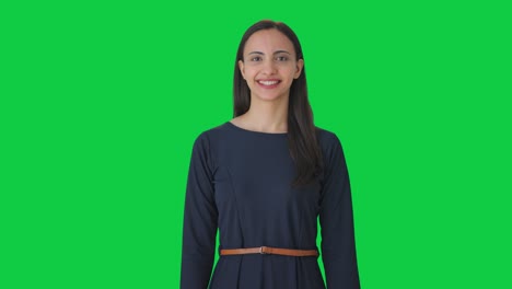 Happy-Indian-girl-smiling-to-the-camera-Green-screen