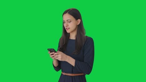 Angry-girl-chatting-with-someone-Green-screen