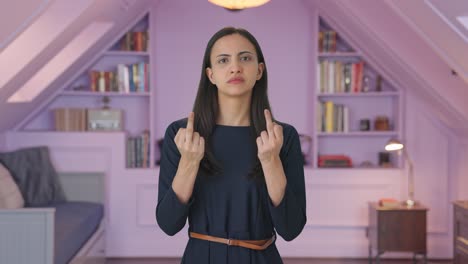 Angry-Indian-girl-showing-middle-finger