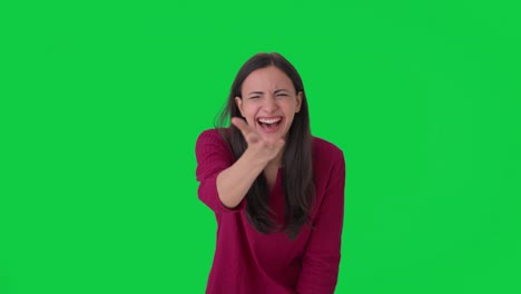 Indian-girl-laughing-on-someone-Green-screen