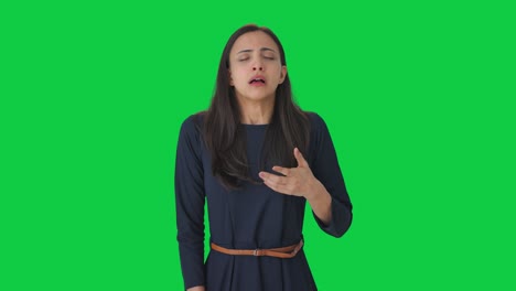 Indian-girl-having-an-Asthma-attack-Green-screen