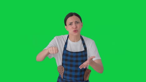 Angry-Indian-housewife-shouting-on-someone-Green-screen