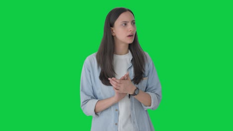 Tensed-Indian-girl-waiting-for-someone-Green-screen