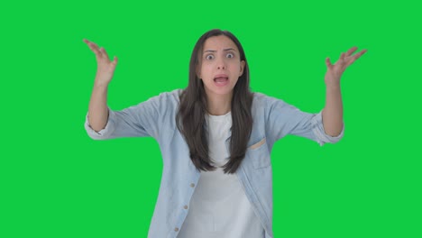 Angry-Indian-girl-shouting-on-someone-Green-screen