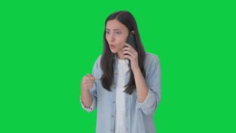 Angry-Indian-girl-talking-with-someone-on-call-Green-screen