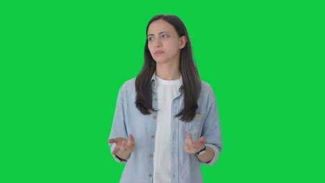 Indian-girl-waiting-for-someone-Green-screen