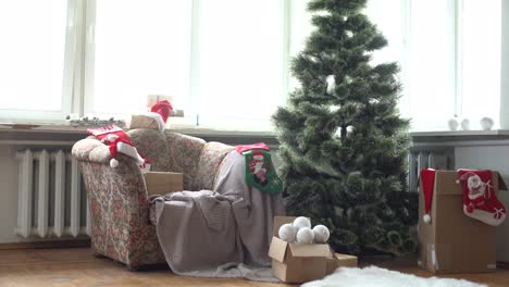Adornos-Para-árboles-De-Navidad-Para-Navidad,-Invierno,-Concepto-De-Año-Nuevo