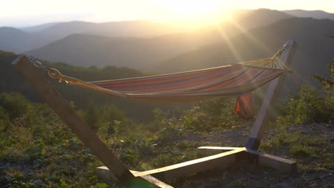 Hammock-with-a-beautiful-nature-view-of-Mountains.-Hanging-hammock-relaxing