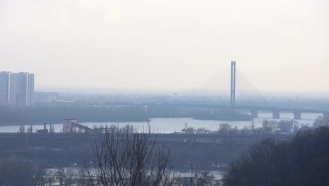 Kiev-Ukraine---January-11,-2021.-Dangerous-air-pollution,-the-city.
