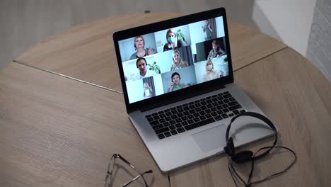 Video-Conferencing-technology-in-kitchen-for-video-call-with-colleagues-at-home-and-in-offices