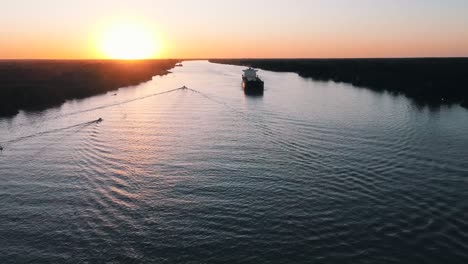 cargo-ship-crossing-Parana-river-in-Argentina