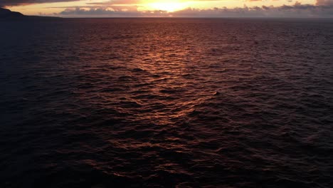 Sea-water-under-sunset-sky