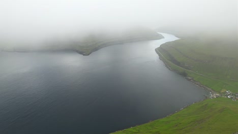 Fjord-and-sea-in-cloudy-morning
