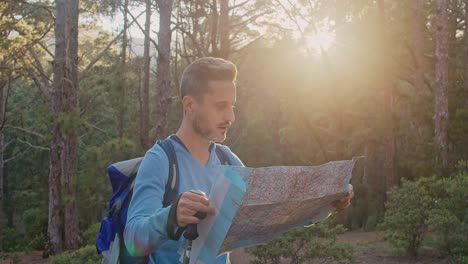 Male-traveler-reading-map