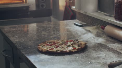 Baking-Italian-pizza-in-oven