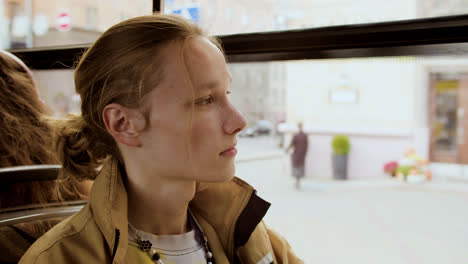 Close-up-view-of-young-man-in-the-bus