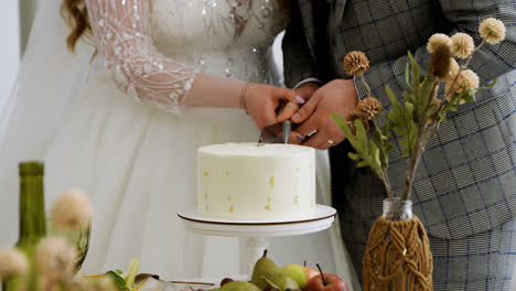 Bride-and-groom-cutting-the-wedding-cake