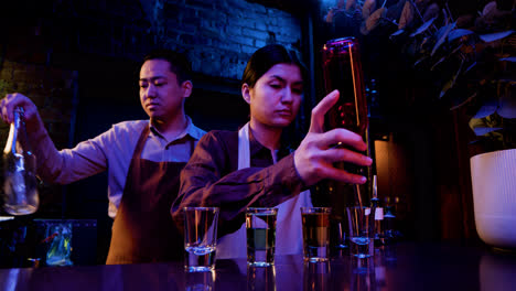 Bartenders-working-in-bar