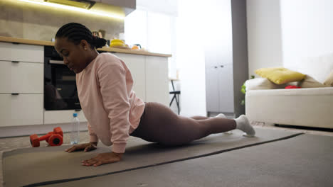 Woman-stretching-at-home