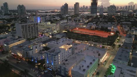 drone-fly-above-miami-south-beach-during-sunset