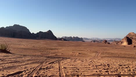 Red-desert-sands-of-Wadi-Rum-in-Jordan-4K-stable-shot