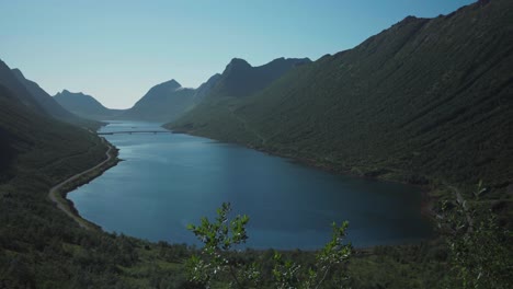 Scenic-Fjord-In-Gryllefjord,-Senja,-Norway---wide-shot
