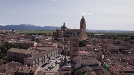 Church-of-St-Stephen-and-Segovia-Cathedral-aerial-skyline-views