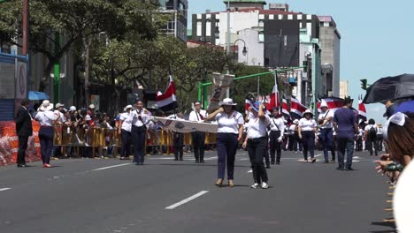 Teachers-and-Students-Marching-Down-Avenue-During-Costa-Rican-Independence-Day-Parade
