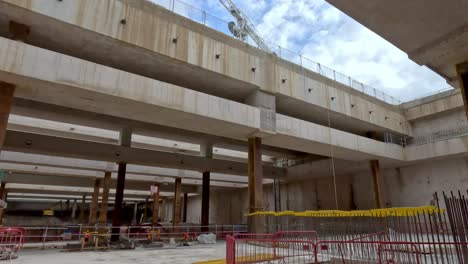 Looking-Up-At-Concrete-Support-Beams-At-Old-Oak-Common-HS2-Site