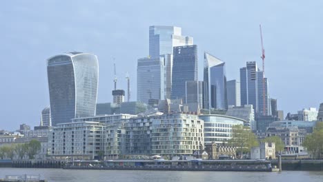 View-of-skyscrapers-of-London,-UK.-Static-view