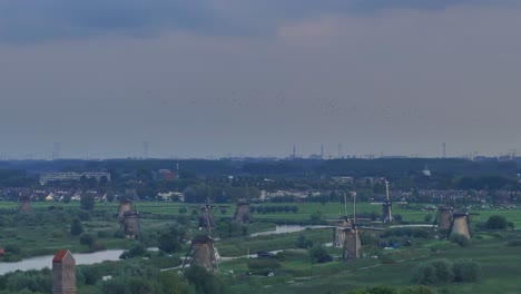 Aerial-footage-of-typical-small-Dutch-settlement