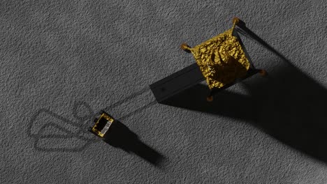 3D-Animation-aerial-view-of-the-Chandrayaan-rover-and-lander-on-the-Moon-with-tire-marks