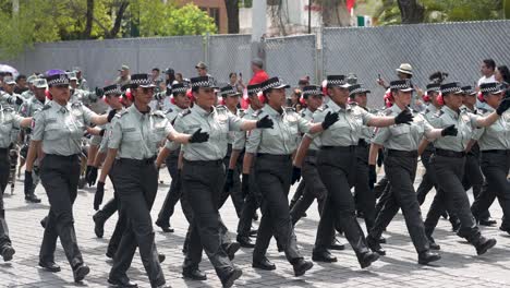 Armed-Forces,-of-the-National-Army,-marching-through-Monterrey-Nuevo-León-in-the-commemorative-parade-of-the-Independence-of-Mexico