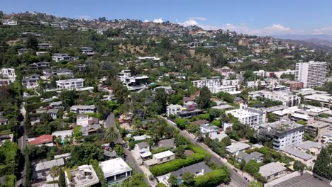 Hollywood-Hills-West-neighborhood-near-Sunset-Blvd---sliding-aerial-flyover