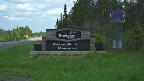 Welcome-to-Temiskaming-Shores-sign-located-on-highway-11-south-of-Temiskaming-Shores