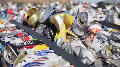 Close-up-of-a-bale-of-aluminum-cans-compacted-for-recycling
