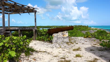 This-is-a-static-video-of-an-old-canon-located-near-the-Salt-Beacon-near-Williamstown-on-Exuma-in-the-Bahamas