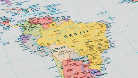 Close-up-of-the-country-word-Brazil-on-a-world-map-with-the-detailed-name-of-the-capital-city