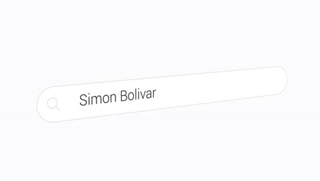 Looking-up-Simon-Bolivar,-Venezuelan-political-leader-on-the-web