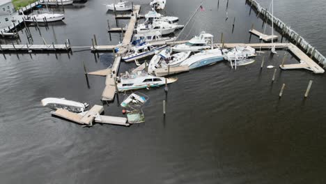 Damaged-marina-and-sunken-boats-post-hurricane-Ian
