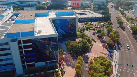 Intel-Corporation-Corporate-Office-In-Santa-Clara,-Mission-College-Blvd,-California's-Silicon-Valley,-United-States