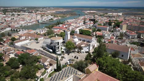 Luftaufnahme-Stadt-Tavira-Portugal-4k
