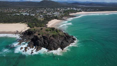 Scenic-View-of-Norries-Head-at-Cabarita-Beach-in-Bogangar,-New-South-Wales,-Australia